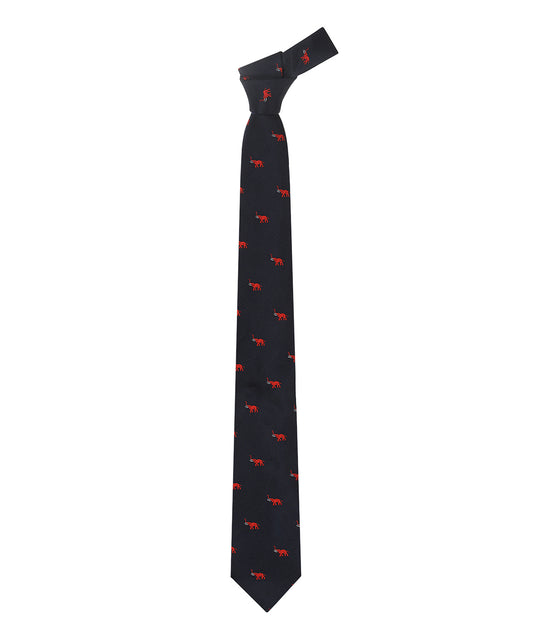 Zijden Stropdas | Navy Olifant Rood