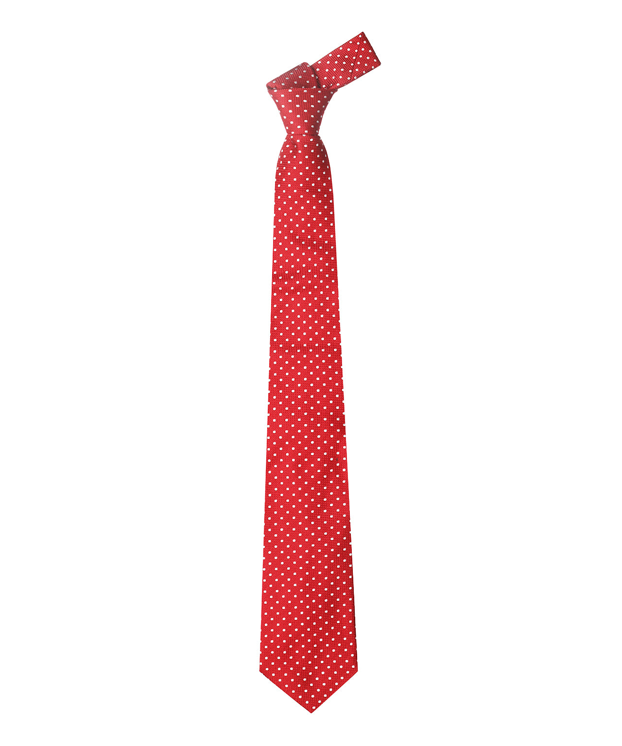Zijden Stropdas | Rood Stip Wit