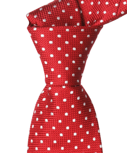 Zijden Stropdas | Rood Stip Wit