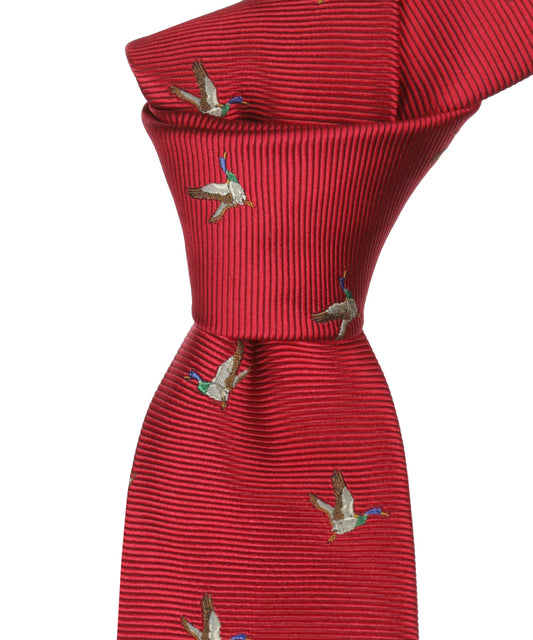 Zijden Stropdas | Rood Eend Klein
