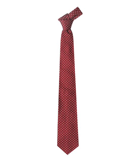Zijden Stropdas | Bordeaux Stip Wit