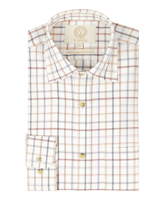 Shirt | Wit ruit Rood/Navy/Blauw/Geel