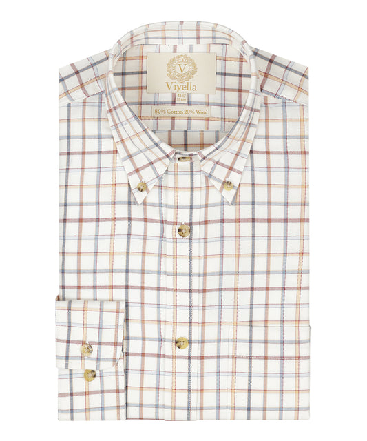 Shirt BD | Kleine ruit Oranje/Rood/Blauw