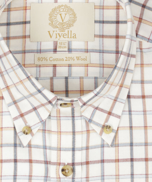 Shirt BD | Kleine ruit Oranje/Rood/Blauw