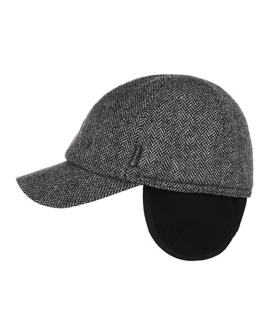 Baseball Cap oorflap | Grijs Herringbone