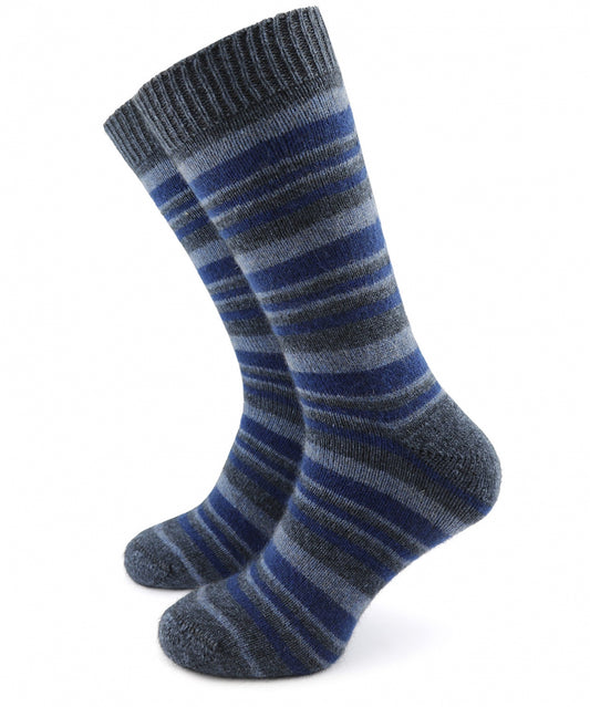Mini Striped Sock | Blauw/Grijs gestreept