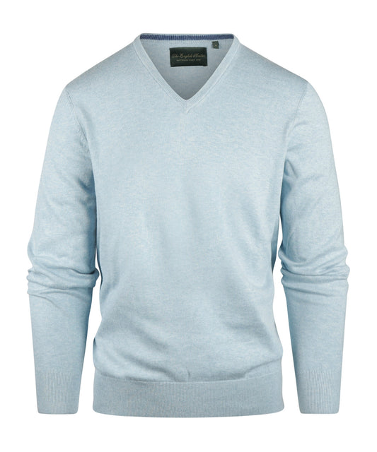 Pullover V-Hals Cotton/Cashmere | Licht Blauw