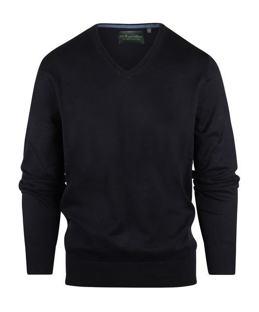 Pullover V-Hals Cotton/Cashmere | Navy
