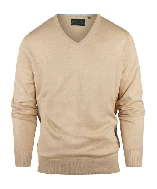 Pullover V-Hals Cotton/Cashmere | Light Camel