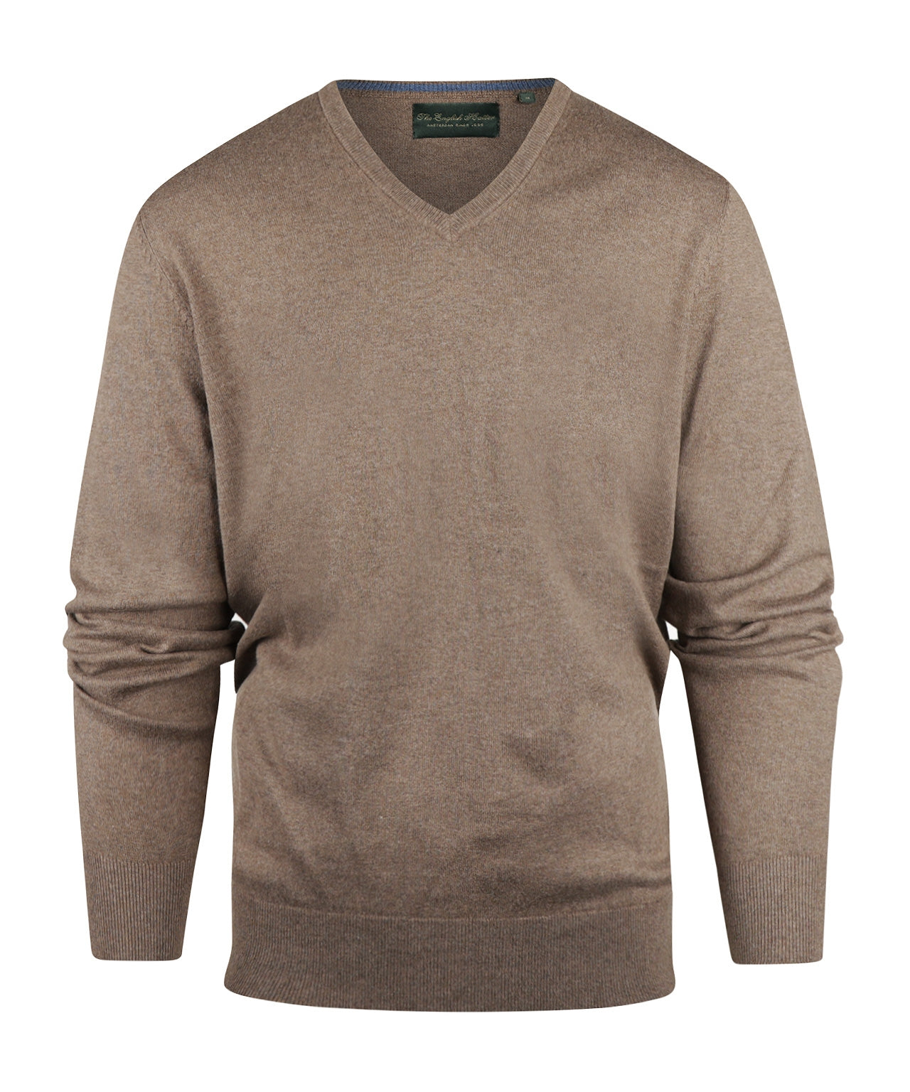Pullover mit V-Ausschnitt, Baumwolle/Kaschmir | Braun