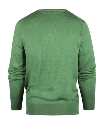 V-Ausschnitt-Pullover aus Baumwolle/Kaschmir | Grün