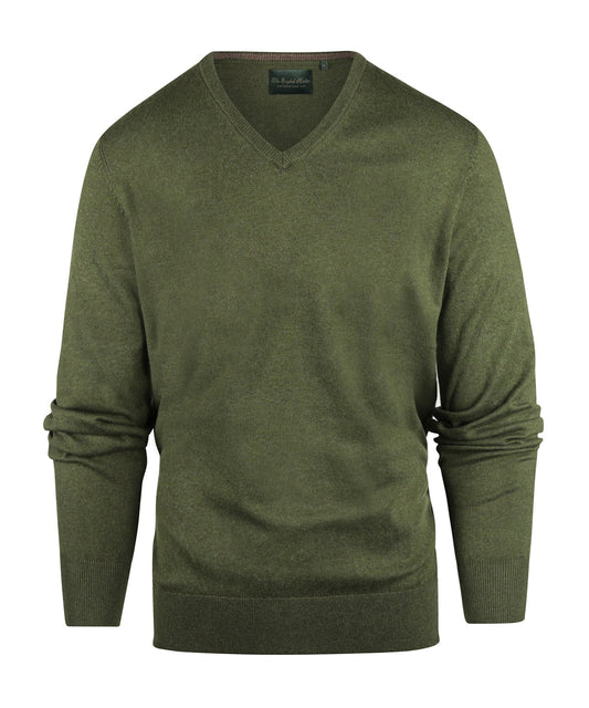 Pullover V-Hals Cotton/Cashmere | Mos Groen