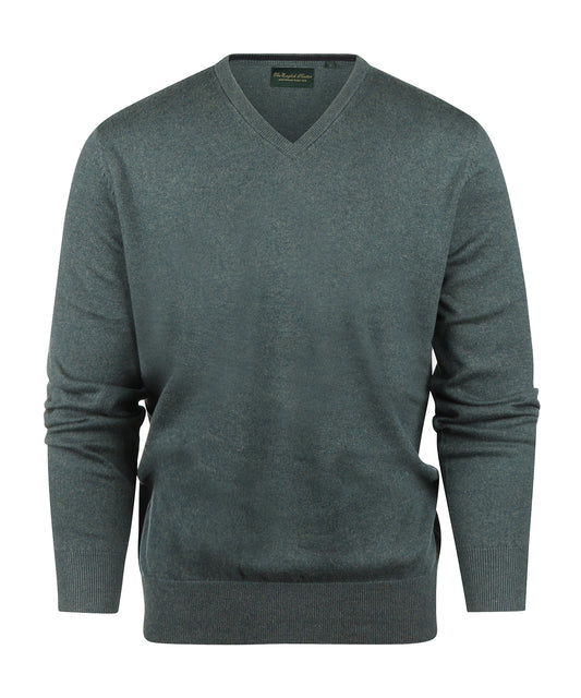 Pullover V-Hals Cotton/Cashmere | Zeewier Groen