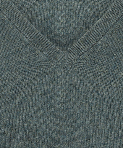 Sweater V-Neck Cotton/Cashmere | Green