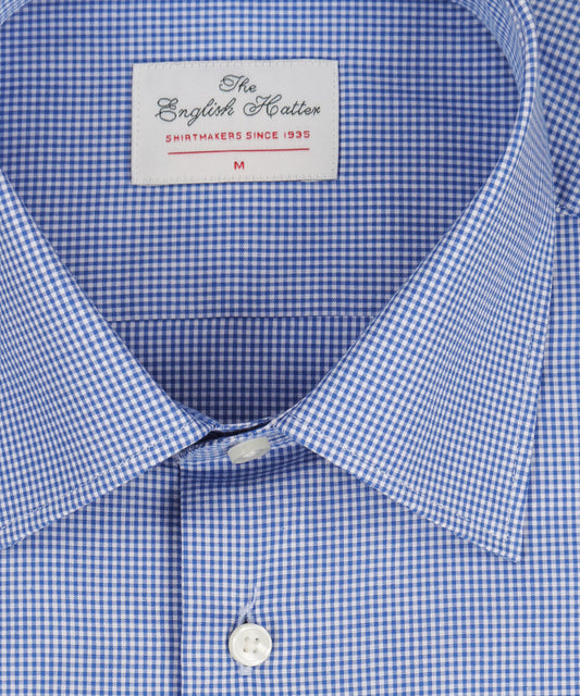 Shirt Semi Widespread | Blauw Micro Ruit