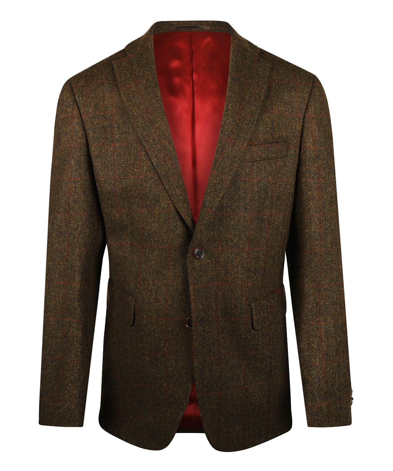 Colbert Tweed | Bruin/Groen herringbone