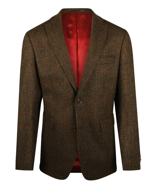 Colbert Tweed | Bruin/Groen herringbone