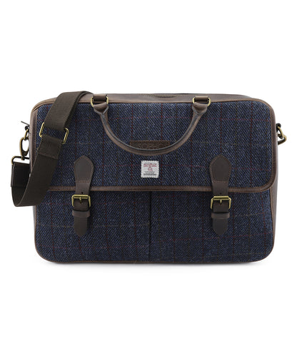 Harris Tweed Briefcase | Navy Blue