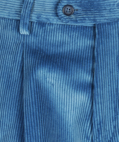 Cordhose mit breitem Rippstrick | Blau