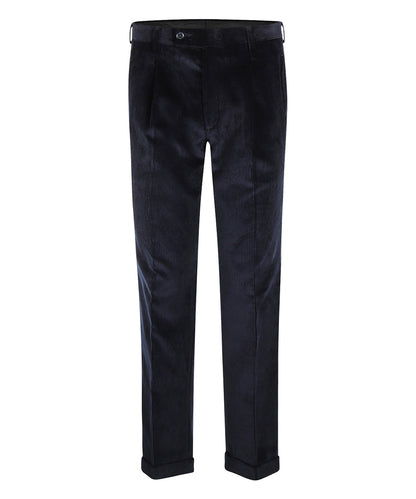 Cordhose mit breitem Rippstrick | Marineblau