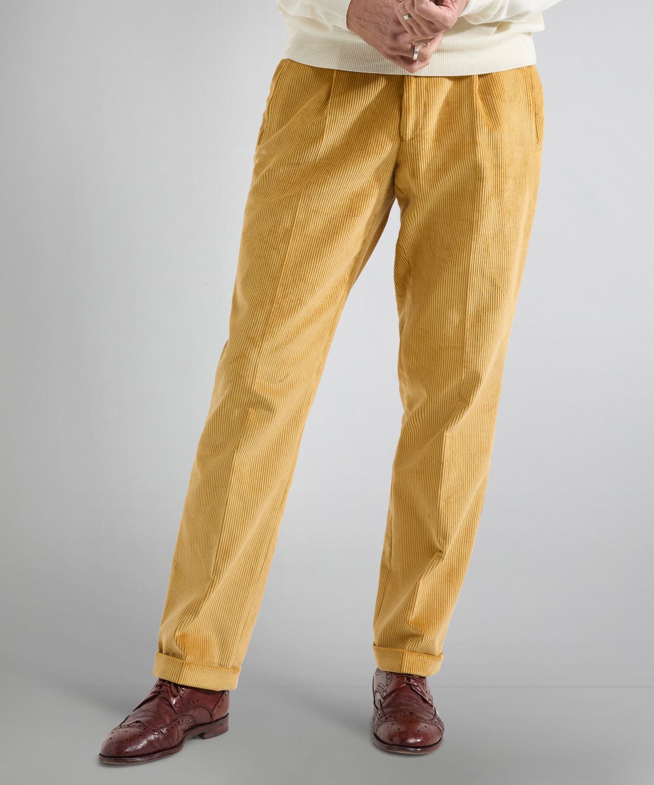 Cordhose mit breitem Rippstrick | Braun
