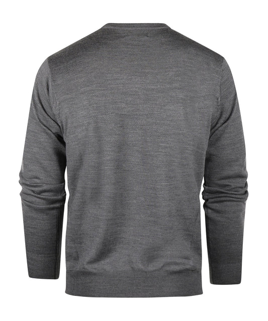 Merino Ronde Hals Ruit Pullover | Grigio