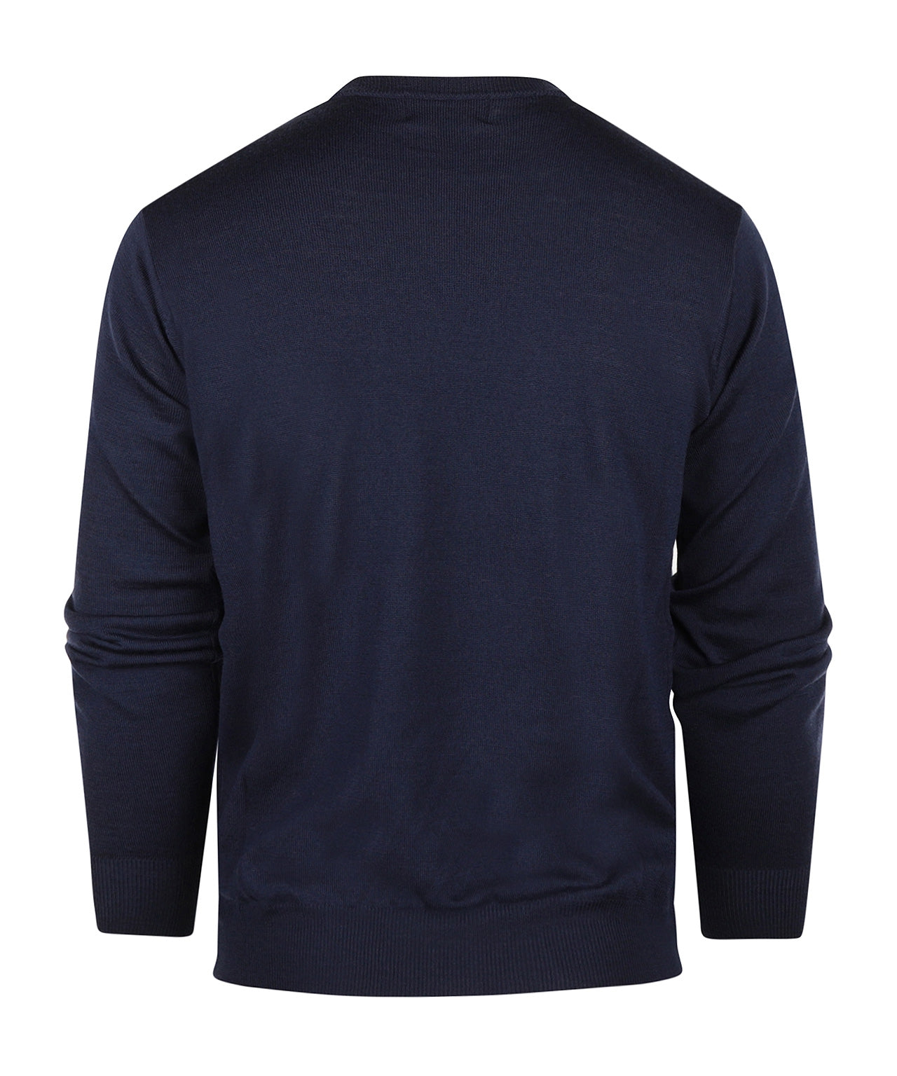 Karierter Merinopullover mit Rundhalsausschnitt | Denimblau