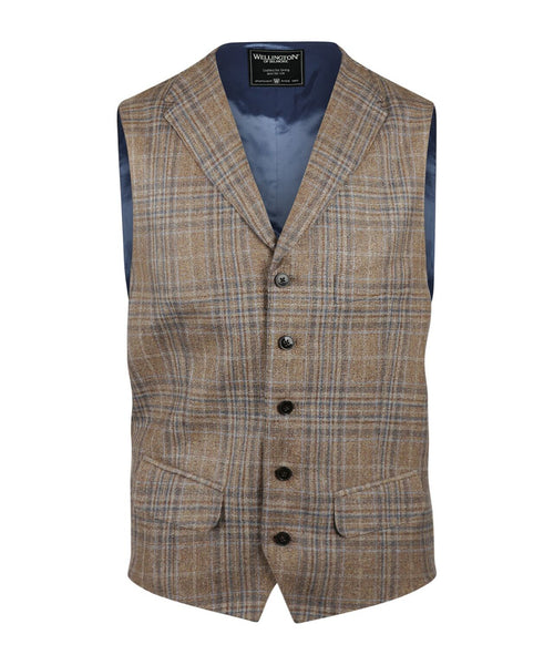 Gilet zijde met wol mix | Bruin