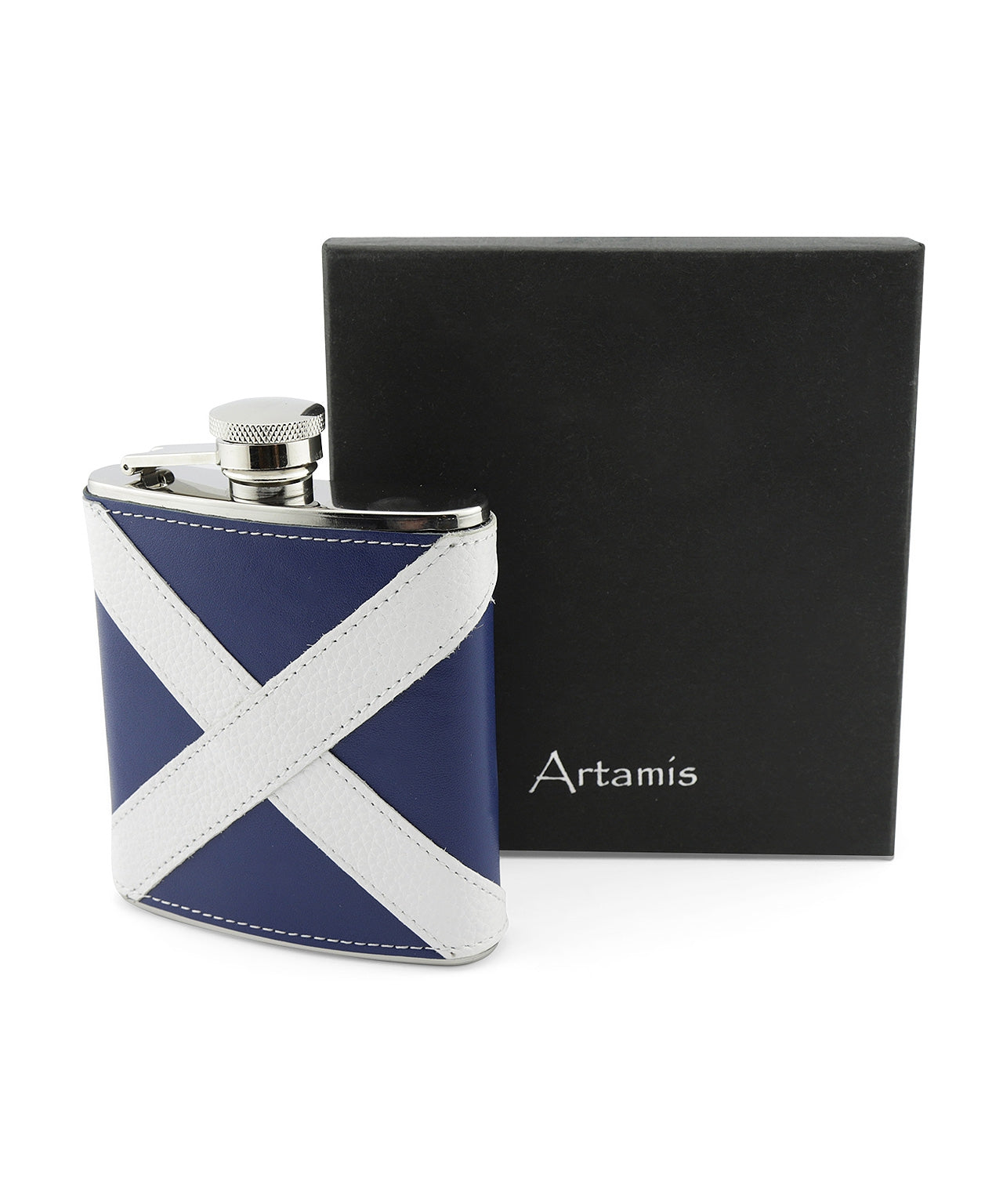 Lederflachmann mit schottischer Flagge, 177 ml