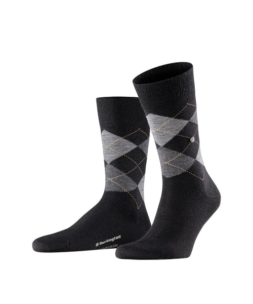 Burlington Edinburgh Heren Sokken | Zwart