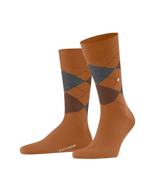 Edinburgh Sok | Rust/Grey/Brown diamond check