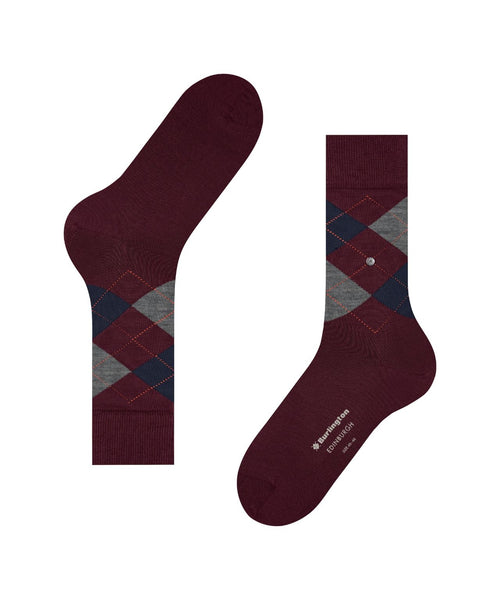 Burlington Edinburgh Heren Sokken | Rood