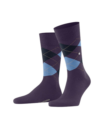 Edinburgh Sok | Aubergine diamond check