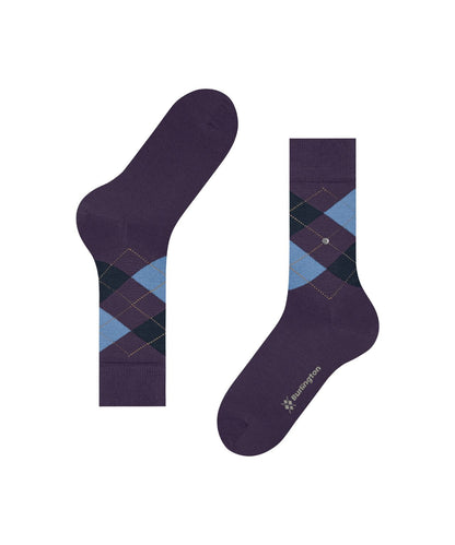 Edinburgh Sok | Aubergine diamond check
