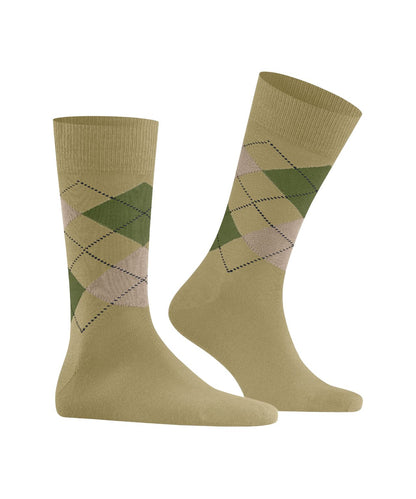 Edinburgh Sok | Khaki diamond check