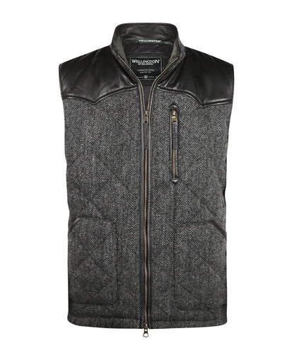 Bodywarmer | Grijs herringbone