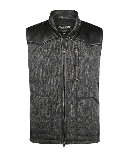Bodywarmer | Grijs herringbone