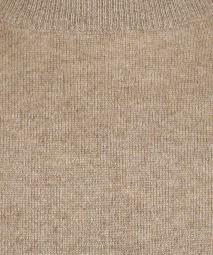 Round Neck Cashmere Sweater | Beige