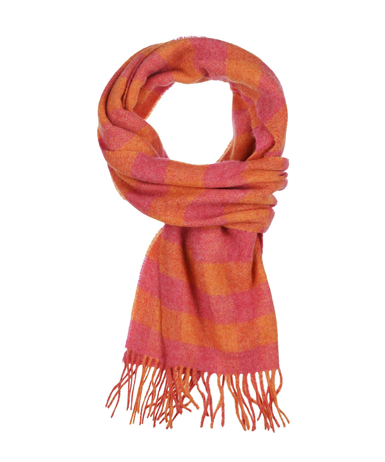 Lamswollen Sjaal | Roze Oranje