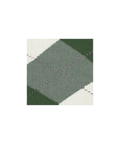 Marylebone Dames Sokken | Sage Green/White diamond check
