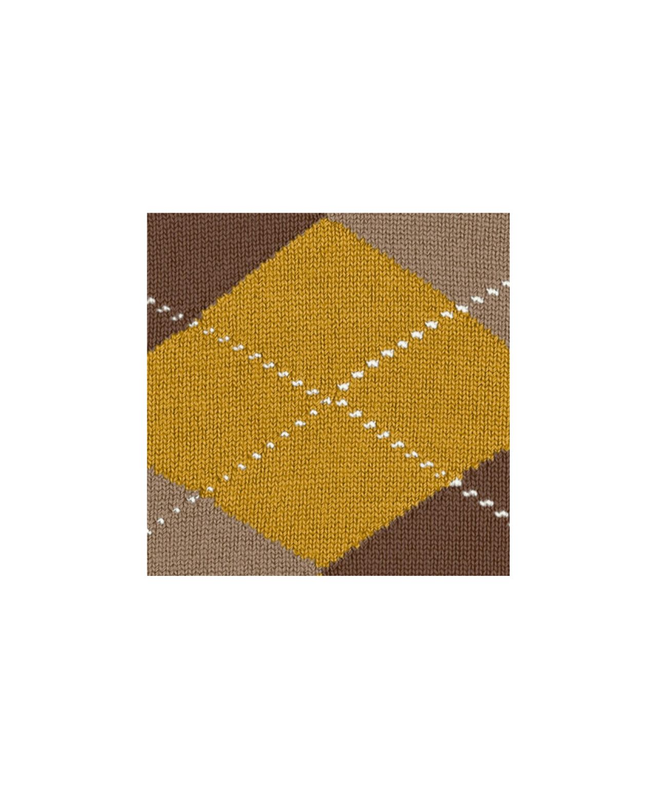Marylebone Dames Sokken | Ocre/Brown/Sand diamond check