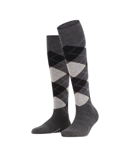 Marylebone knielang | Dark Grey/Black diamond check