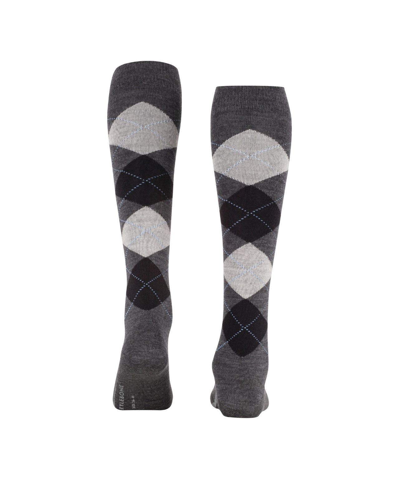 Marylebone knielang | Dark Grey/Black diamond check