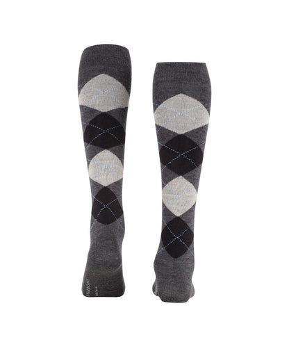 Marylebone knielang | Dark Grey/Black diamond check