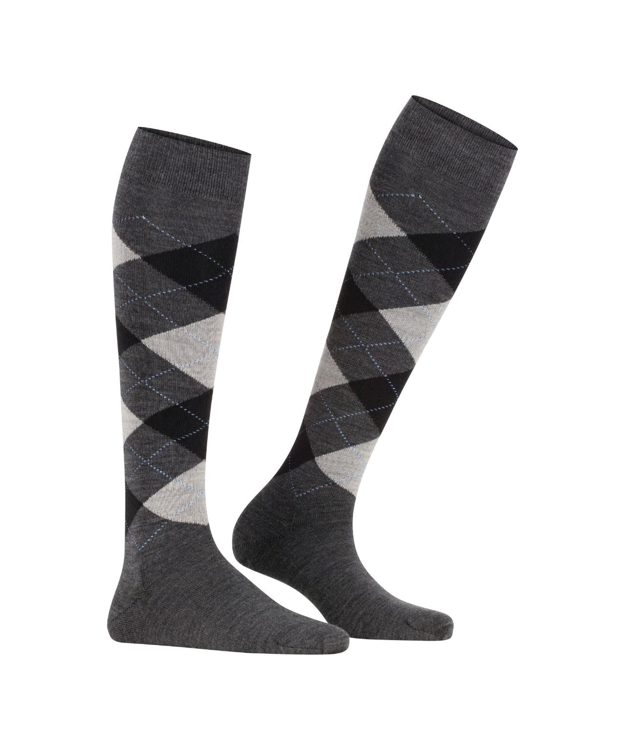 Marylebone knielang | Dark Grey/Black diamond check