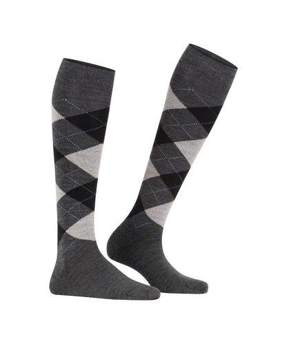 Marylebone knielang | Dark Grey/Black diamond check