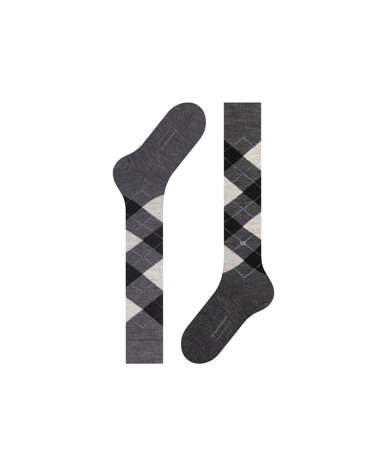 Marylebone knielang | Dark Grey/Black diamond check