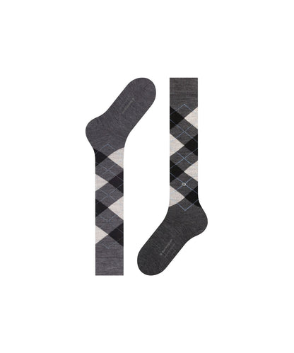 Marylebone knielang | Dark Grey/Black diamond check