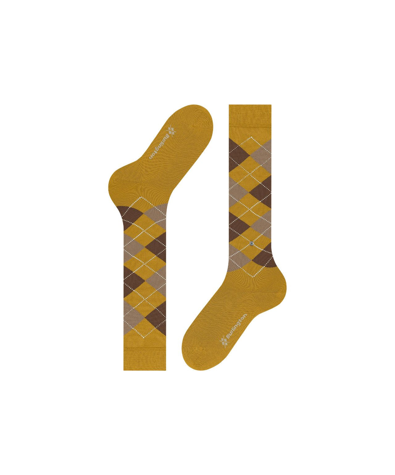 Marylebone knielang | Yellow/Brown/Sand diamond check