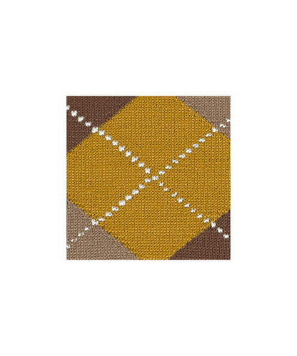 Marylebone knielang | Yellow/Brown/Sand diamond check